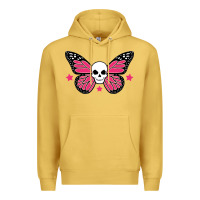 Antique Gold butterfly skull Premium Hoodie - linhVisuals