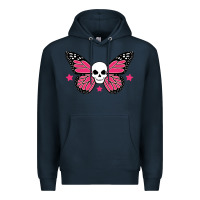 Navy butterfly skull Premium Hoodie - linhVisuals