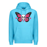Ocean Blue butterfly skull Premium Hoodie - linhVisuals