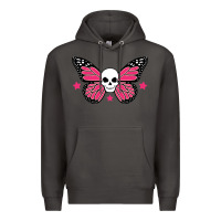 Smoke butterfly skull Premium Hoodie - linhVisuals