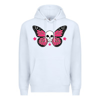 White butterfly skull Premium Hoodie - linhVisuals
