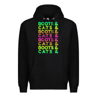 Black edm rave shirt  boots and cats gift Premium Hoodie - linhVisuals