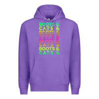 Purple edm rave shirt  boots and cats gift Premium Hoodie - linhVisuals