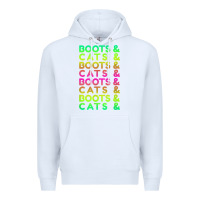 White edm rave shirt  boots and cats gift Premium Hoodie - linhVisuals