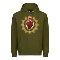 Army Green sacred heart of jesus catholic devotion t shirt Premium Hoodie - linhVisuals