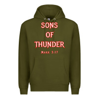 Army Green sons of thunder zebedee james and john mark 317 bible t shirt Premium Hoodie - linhVisuals