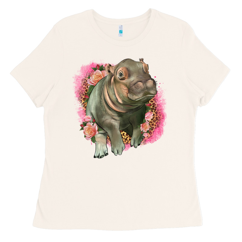 Leopard Baby Hippo Ladies Tee by LillyAllenDesigns | Teevron
