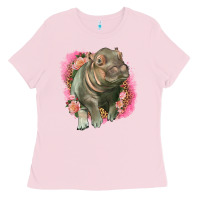 Bubblegum Pink leopard baby hippo Ladies Tee - LillyAllenDesigns