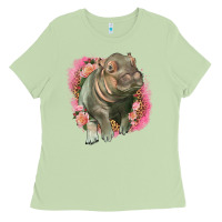 Matcha leopard baby hippo Ladies Tee - LillyAllenDesigns