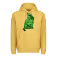 Antique Gold funny cannabis & cat lover marijuana weed smoker art t shirt Premium Hoodie - linhVisuals