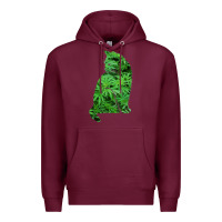 Burgundy funny cannabis & cat lover marijuana weed smoker art t shirt Premium Hoodie - linhVisuals