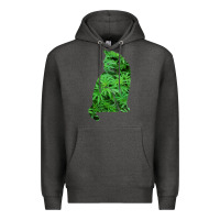 Charcoal Heather funny cannabis & cat lover marijuana weed smoker art t shirt Premium Hoodie - linhVisuals