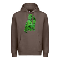 Coffee funny cannabis & cat lover marijuana weed smoker art t shirt Premium Hoodie - linhVisuals