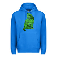 True Royal funny cannabis & cat lover marijuana weed smoker art t shirt Premium Hoodie - linhVisuals