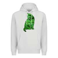 Dove Grey funny cannabis & cat lover marijuana weed smoker art t shirt Premium Hoodie - linhVisuals