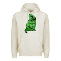 Oatmeal Heather funny cannabis & cat lover marijuana weed smoker art t shirt Premium Hoodie - linhVisuals