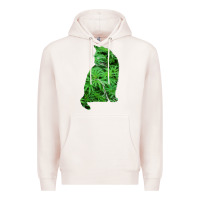 Pale Pink funny cannabis & cat lover marijuana weed smoker art t shirt Premium Hoodie - linhVisuals