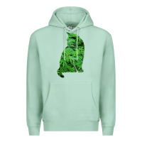 Seafoam funny cannabis & cat lover marijuana weed smoker art t shirt Premium Hoodie - linhVisuals