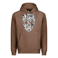 Chestnut funny pitbull skull dog skeleton halloween t shirt Premium Hoodie - linhVisuals