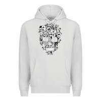 Dove Grey funny pitbull skull dog skeleton halloween t shirt Premium Hoodie - linhVisuals
