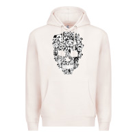 Pale Pink funny pitbull skull dog skeleton halloween t shirt Premium Hoodie - linhVisuals