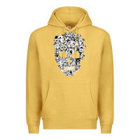 Antique Gold funny pitbull skull dog skeleton halloween t shirt Premium Hoodie - linhVisuals