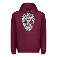 Burgundy funny pitbull skull dog skeleton halloween t shirt Premium Hoodie - linhVisuals