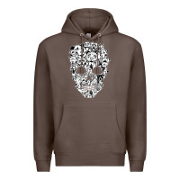 Coffee funny pitbull skull dog skeleton halloween t shirt Premium Hoodie - linhVisuals