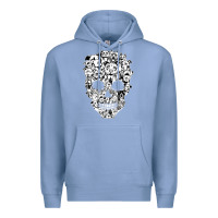 Colony Blue funny pitbull skull dog skeleton halloween t shirt Premium Hoodie - linhVisuals