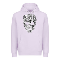 Lilac funny pitbull skull dog skeleton halloween t shirt Premium Hoodie - linhVisuals