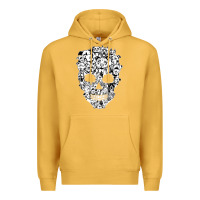 Mustard funny pitbull skull dog skeleton halloween t shirt Premium Hoodie - linhVisuals