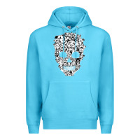 Ocean Blue funny pitbull skull dog skeleton halloween t shirt Premium Hoodie - linhVisuals