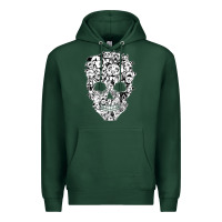 Sports Green funny pitbull skull dog skeleton halloween t shirt Premium Hoodie - linhVisuals