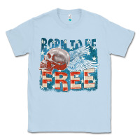 Dusty Blue Born to be free Classic Tee - FaDigitalArtStudio
