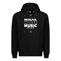 Black soulful house music deep house edm premium t shirt Premium Hoodie - linhVisuals