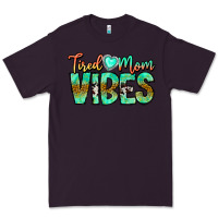 Plum Tired Mom Vibes Premium Tee - CowhideDigitalArt