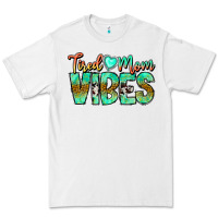 White Tired Mom Vibes Premium Tee - CowhideDigitalArt