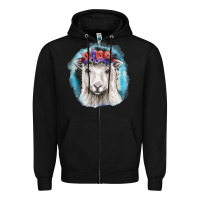 Black Sunflower Sheep With Background Zipper Hoodie - RanaPortraitStore