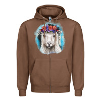 Chestnut Sunflower Sheep With Background Zipper Hoodie - RanaPortraitStore