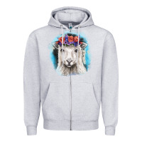 Heather Grey Sunflower Sheep With Background Zipper Hoodie - RanaPortraitStore