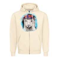 Sandshell Sunflower Sheep With Background Zipper Hoodie - RanaPortraitStore