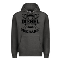 Charcoal Heather diesel mechanic Premium Hoodie - linhVisuals