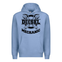 Colony Blue diesel mechanic Premium Hoodie - linhVisuals