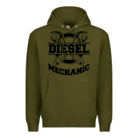 Army Green diesel mechanic Premium Hoodie - linhVisuals
