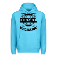 Ocean Blue diesel mechanic Premium Hoodie - linhVisuals
