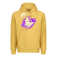 Antique Gold techno astronaut electronic music rave festival raver t shirt Premium Hoodie - linhVisuals