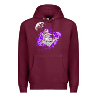 Burgundy techno astronaut electronic music rave festival raver t shirt Premium Hoodie - linhVisuals