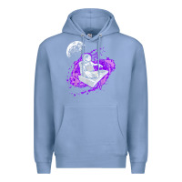 Colony Blue techno astronaut electronic music rave festival raver t shirt Premium Hoodie - linhVisuals