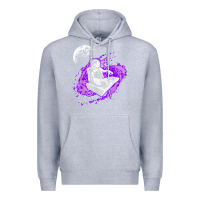 Heather Grey techno astronaut electronic music rave festival raver t shirt Premium Hoodie - linhVisuals