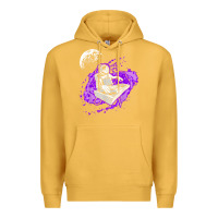 Mustard techno astronaut electronic music rave festival raver t shirt Premium Hoodie - linhVisuals